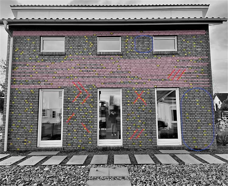 Fassade im Wilden Verband