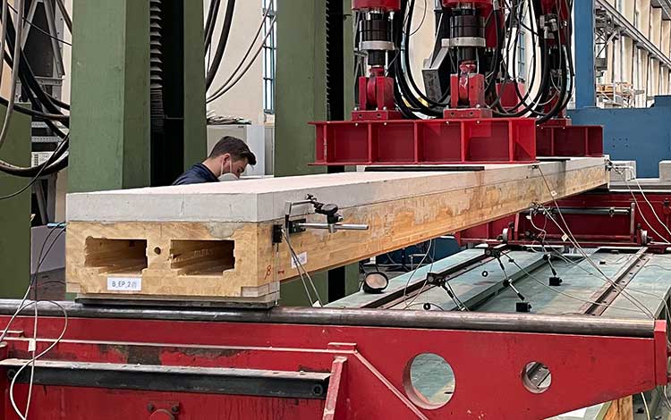 Neue Technologie für Decken aus Holz-Beton-Verbund