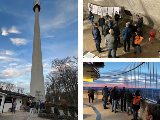 Ansicht des Stuttgarter Fernsehturms von außen und innen sowie Ausblick vom Turm über Stuttgart