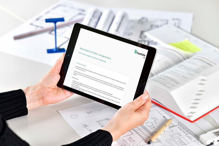 Werbebanner für eine Online-Umfrage des Fraunhofer IRB zum Thema 